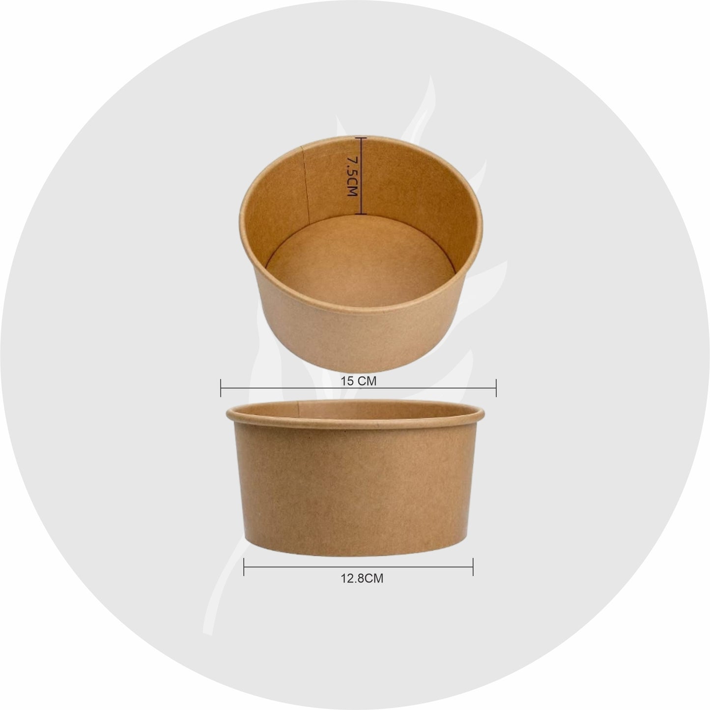 Kraft Paper Food Bowl 750ml with Transparent Lid | Eco-Friendly Disposable Container