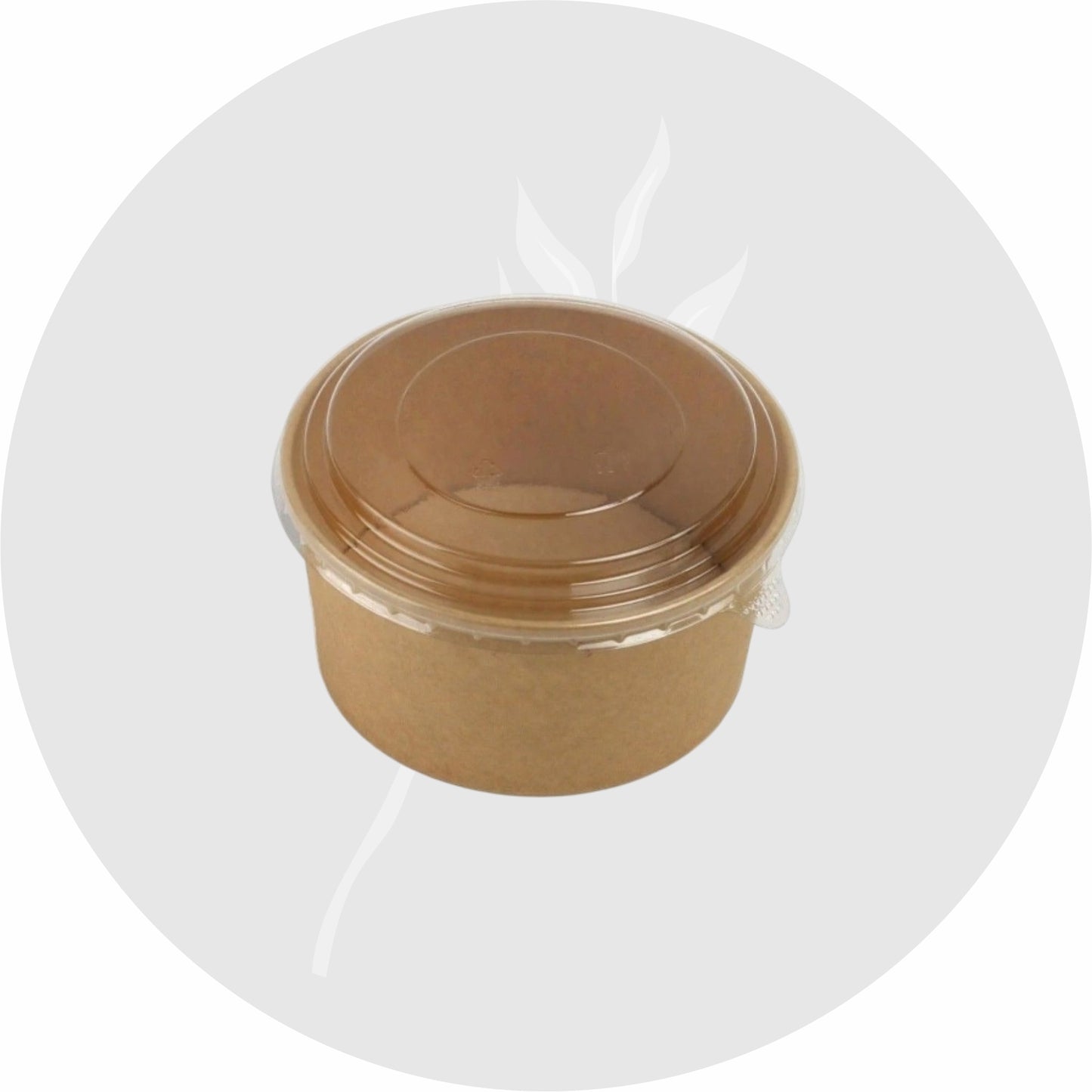 Kraft Paper Food Bowl 750ml with Transparent Lid | Eco-Friendly Disposable Container