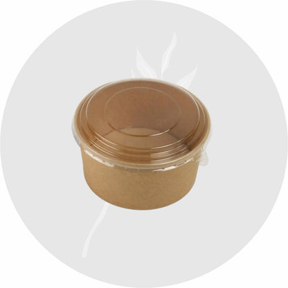 Kraft Paper Food Bowl 750ml with Transparent Lid | Eco-Friendly Disposable Container