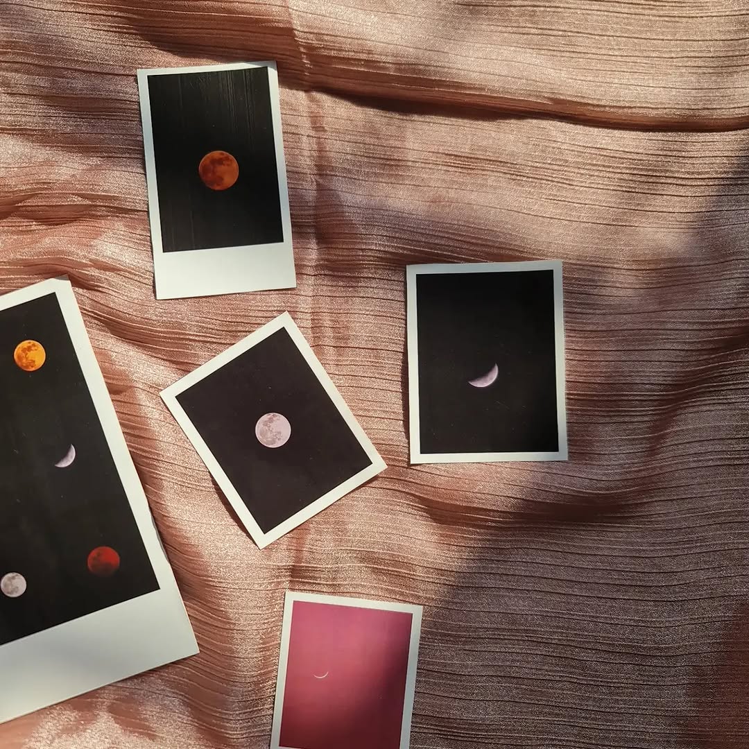 Moon Aesthetic Photo Stickers – Minimal Space Collection (Polaroid Style) | Artea.pk