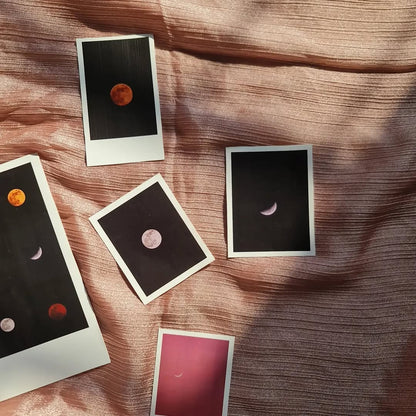 Moon Aesthetic Photo Stickers – Minimal Space Collection (Polaroid Style) | Artea.pk