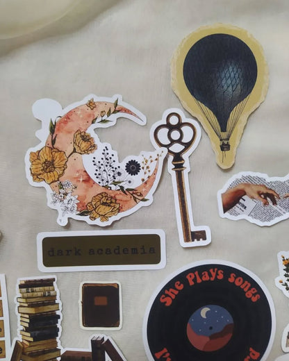 Academia Aesthetic Sticker Pack – Dark Academia Collection (Vintage Style) | Artea.pk