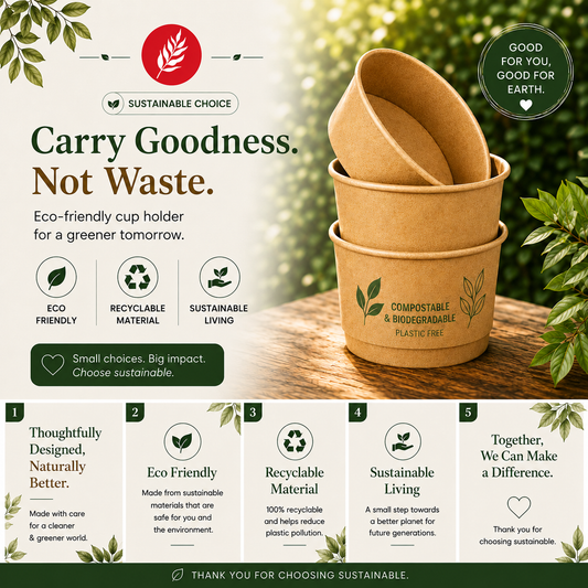 Kraft Paper Food Bowl 750ml with Transparent Lid | Eco-Friendly Disposable Container