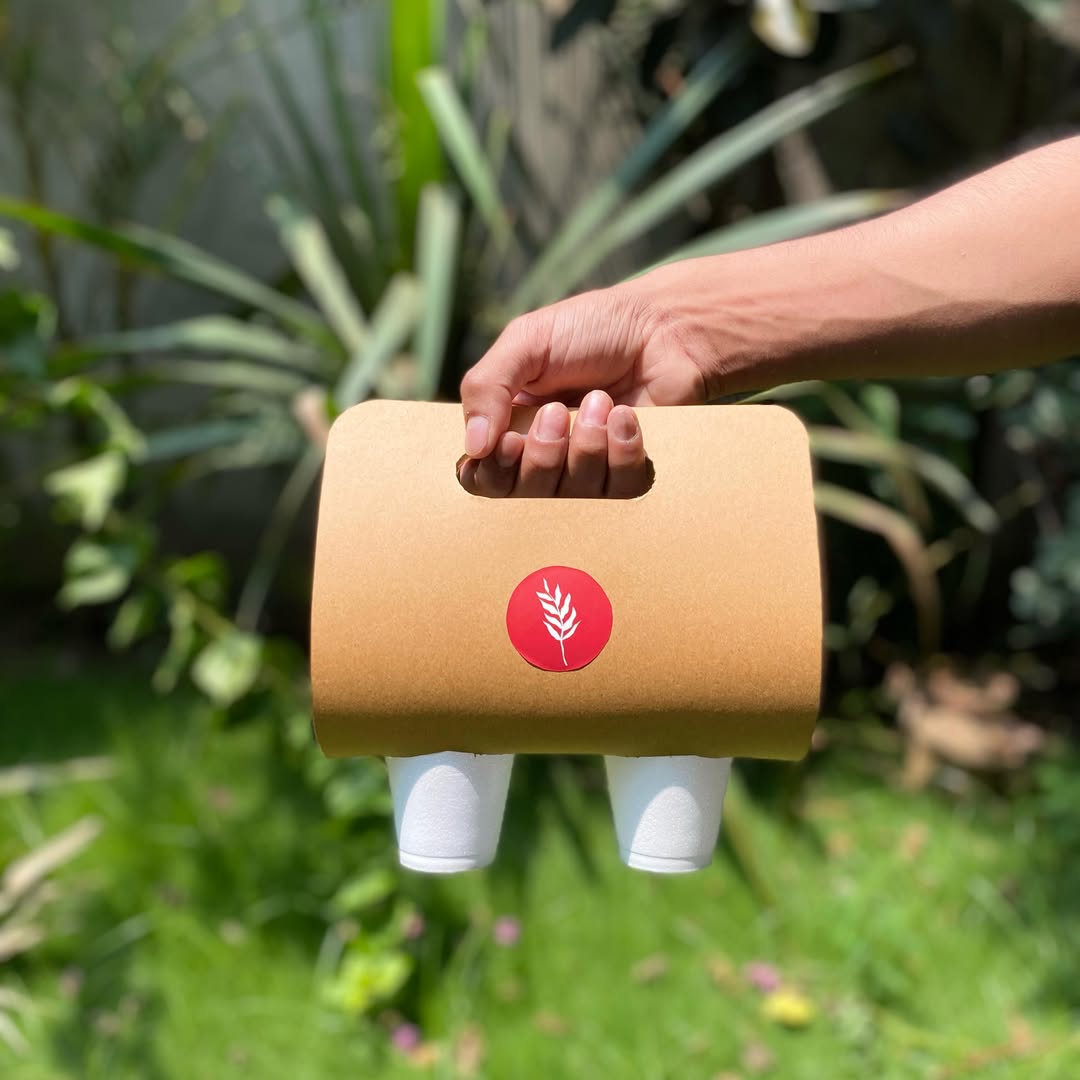 Eco-Friendly Double Cup Carrier — 100% Recyclable Paper Cup Holder