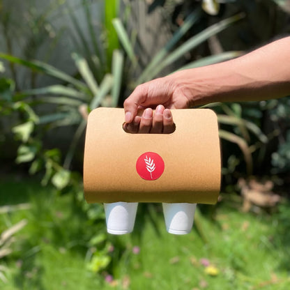 Eco-Friendly Double Cup Carrier — 100% Recyclable Paper Cup Holder