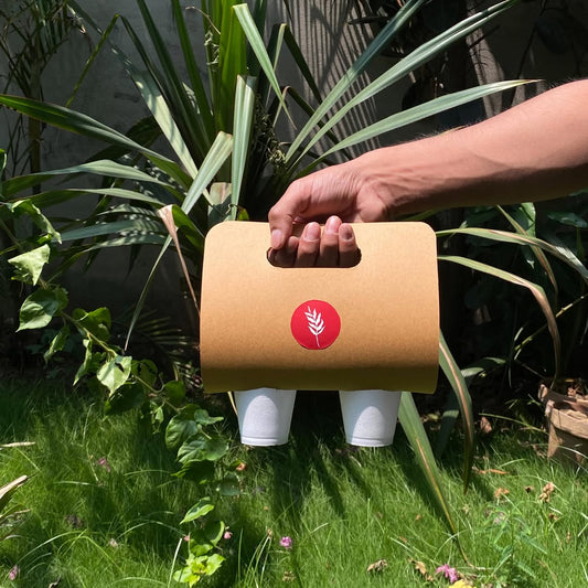 Eco-Friendly Double Cup Carrier — 100% Recyclable Paper Cup Holder