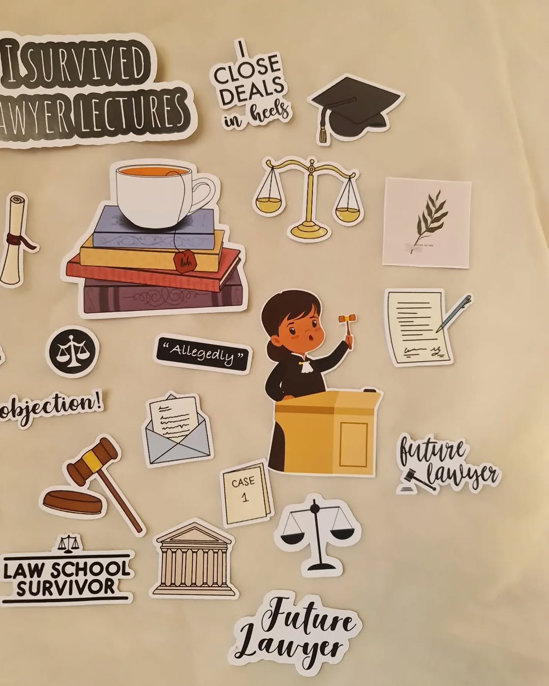 Law student sticker pack – aesthetic school & study accessories – Artea.pk