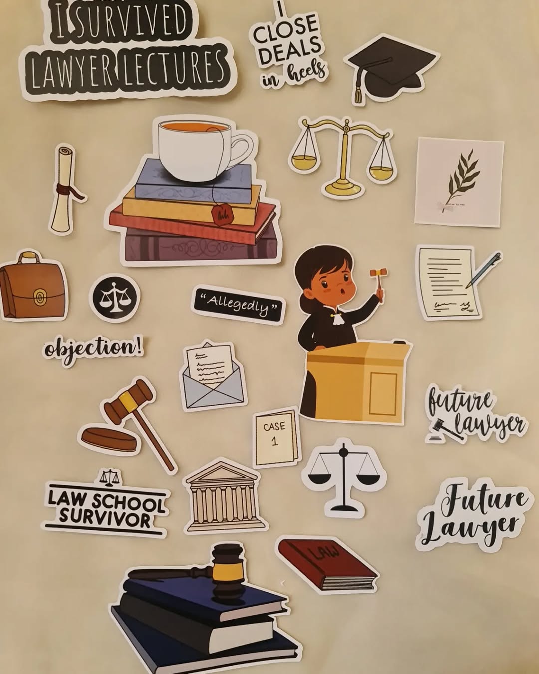 Law School Sticker Set – aesthetic law student stickers for journals – Artea.pk